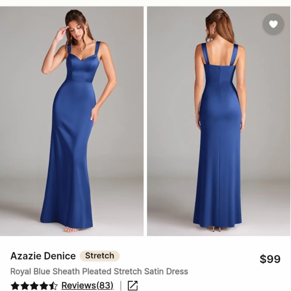 Azazie Denice Royal Blue Satin Dress